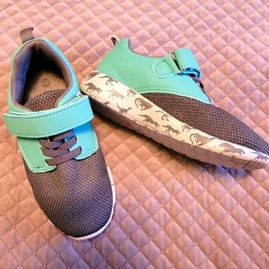 Teal and Grey Dino Sneakers